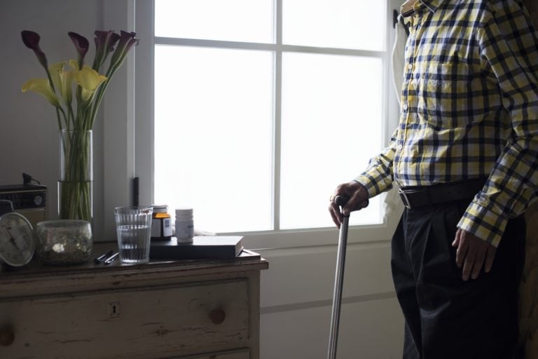 An elderly Indian man at the retirement house